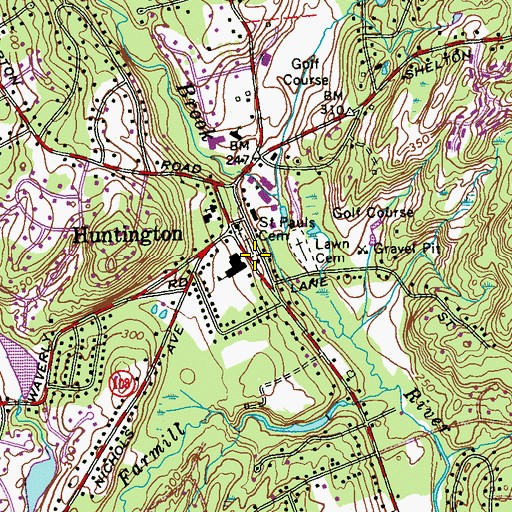 Topographic Map of Huntington Fire Company 3, CT
