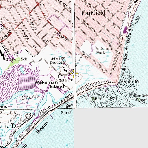 Topographic Map of Fairfield Regional Fire School, CT