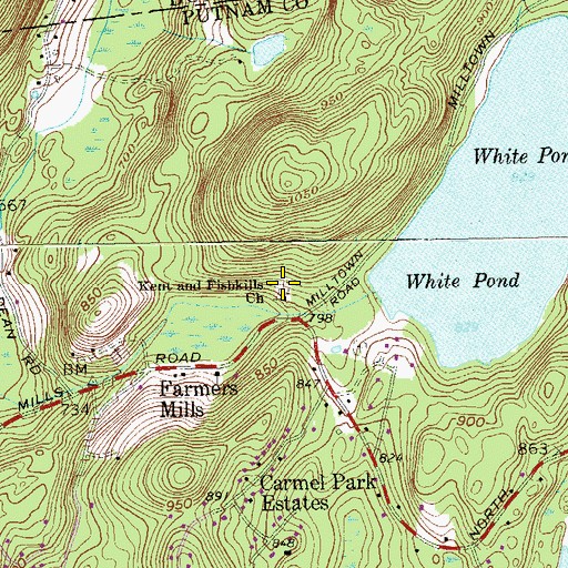 Topographic Map of Kent - Fishkill Baptist Church Cemetery, NY