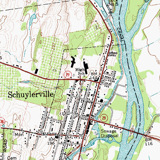 Topographic Map of Schuyler Hose Company, NY