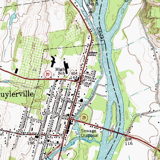 Topographic Map of Schuylerville Elementary School, NY