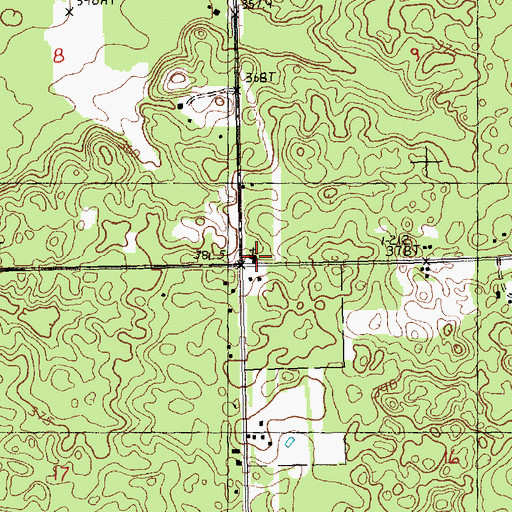 Topographic Map of Cold Springs Mennonite Church, MI