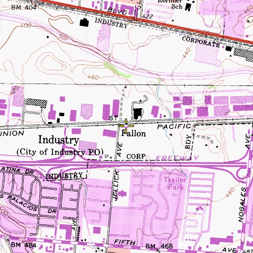 Topographic Map of Fallon, CA