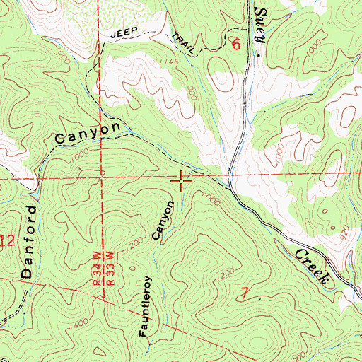 Topographic Map of Fauntleroy Canyon, CA