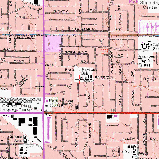 Topographic Map of Faylane Elementary School, CA
