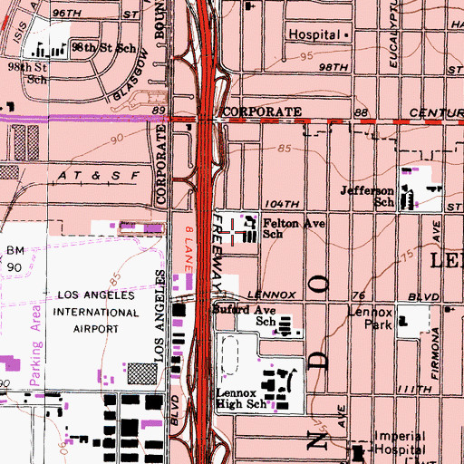 Topographic Map of Felton Elementary School, CA