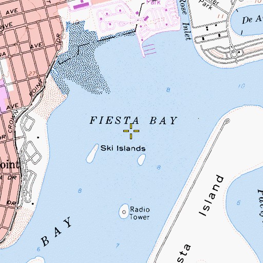 Topographic Map of Fiesta Bay, CA