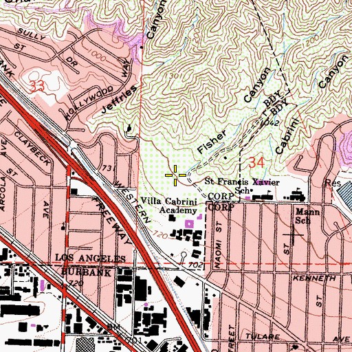Topographic Map of Fisher Canyon, CA