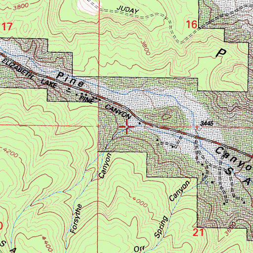 Topographic Map of Forsythe Canyon, CA