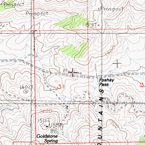 Topographic Map of Foshay Pass, CA