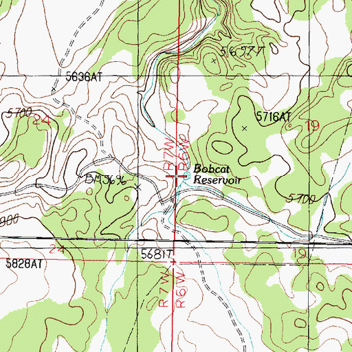 Topographic Map of Bobcat Reservoir, AZ