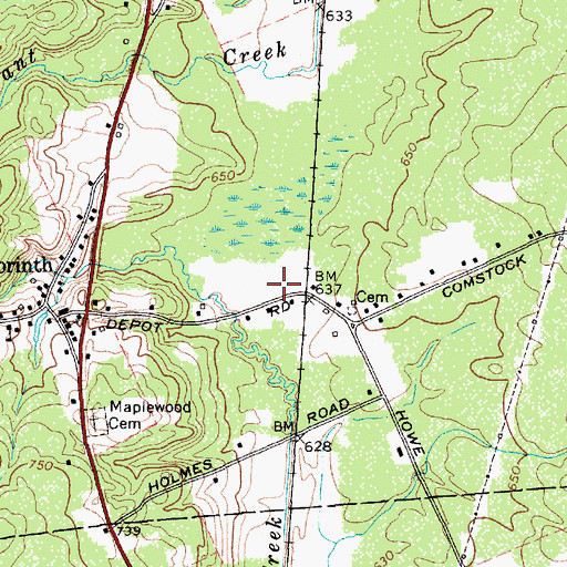 Topographic Map of Sexton Cemetery, NY