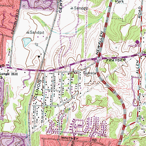Topographic Map of First Gethsemane Baptist Church, TN