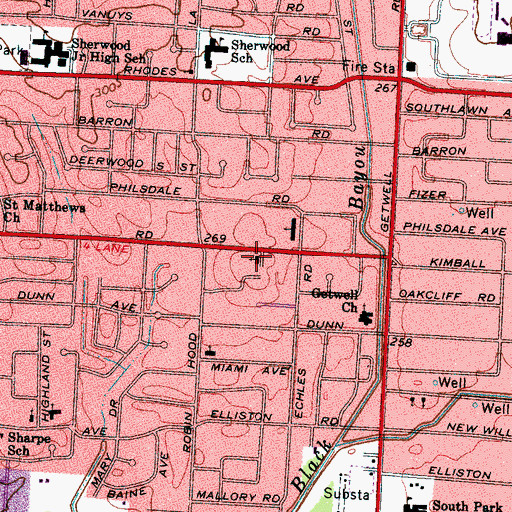Topographic Map of Holy Trinity Episcopal Church, TN