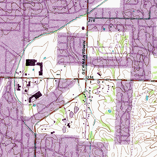 Topographic Map of East Shelby Library, TN