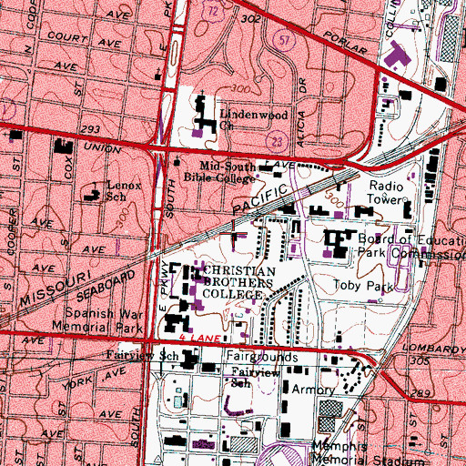 Topographic Map of Lambert Hall, TN
