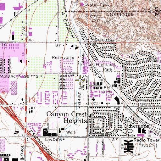 Topographic Map of Gage Canal, CA