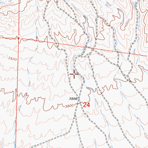 Topographic Map of Gamble Spring Canyon, CA