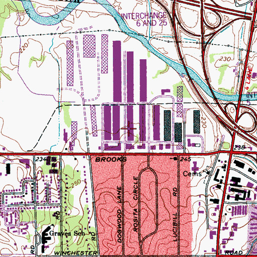 Topographic Map of Bellebrook Industrial Park, TN