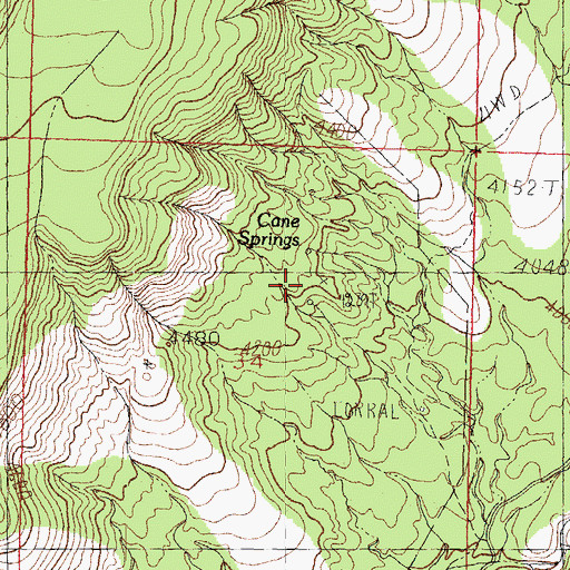 Topographic Map of Cane Springs, AZ