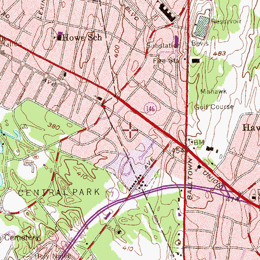 Topographic Map of Van Buren Park Homes, NY