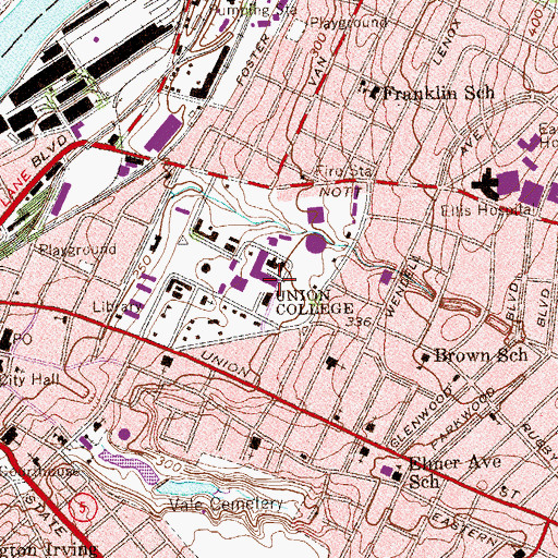 Topographic Map of Bailey Hall, NY