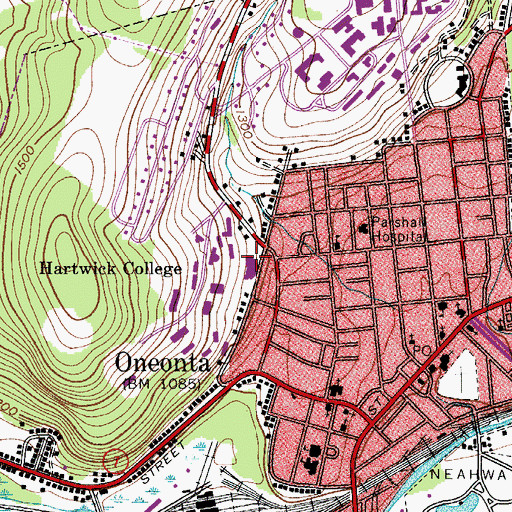 Topographic Map of Anderson Center for the Arts, NY