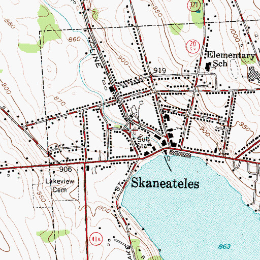 Topographic Map of Skaneateles Creamery, NY