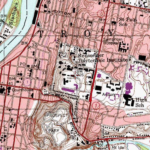 Topographic Map of Greene Building, NY