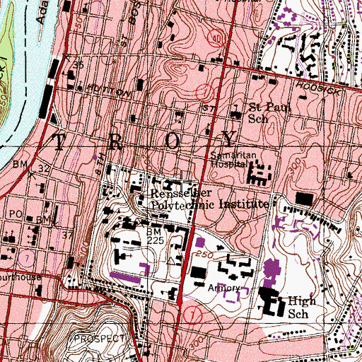 Topographic Map of Heffner Alumni House, NY
