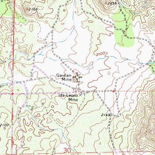 Topographic Map of Gavilan Mine, CA