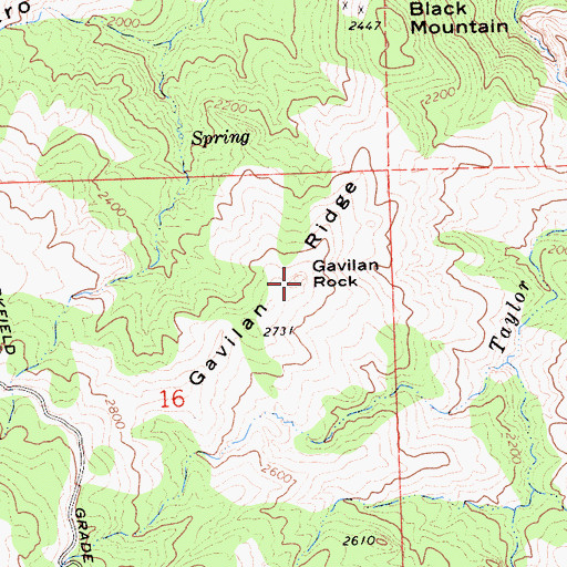 Topographic Map of Gavilan Ridge, CA