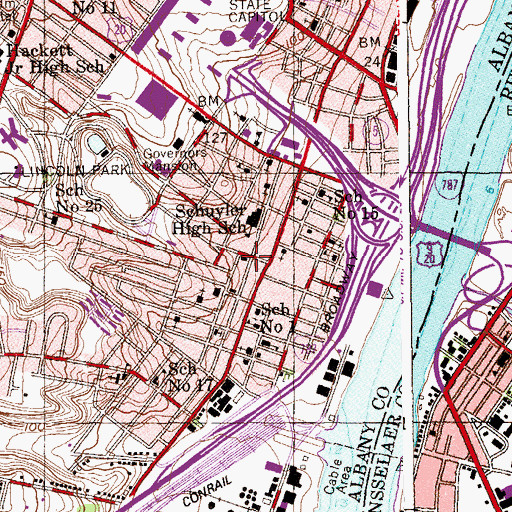 Topographic Map of Albany Police Division Number 2, NY