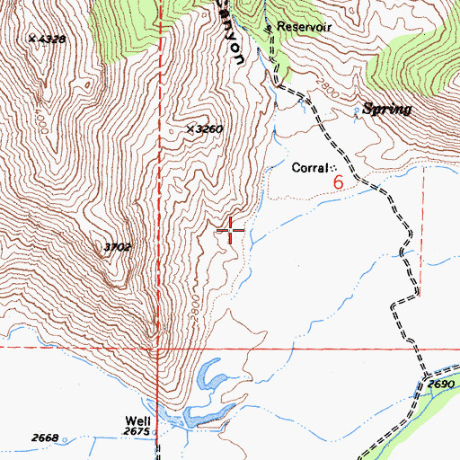 Topographic Map of Gibonney Canyon, CA