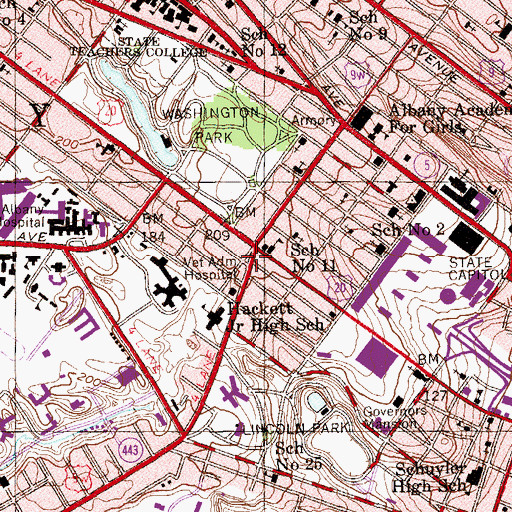 Topographic Map of Delaware Square, NY