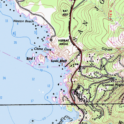 Topographic Map of Gibson Creek, CA