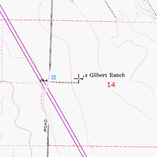 Topographic Map of Gilbert Ranch, CA