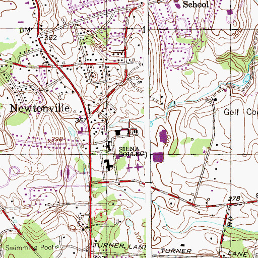 Topographic Map of Roger Bacon Hall, NY