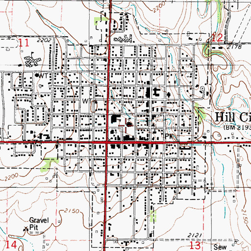 Topographic Map of Longfellow Middle School, KS