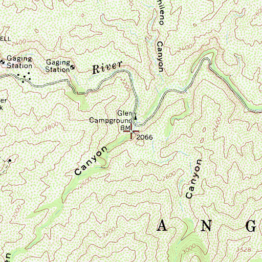Topographic Map of Glen Canyon, CA