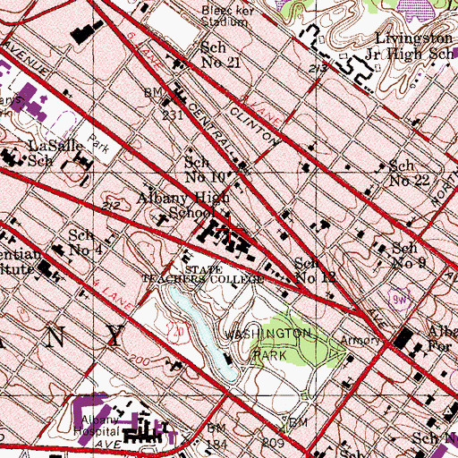 Topographic Map of Milne Building, NY