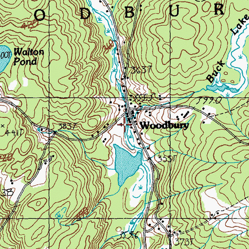 Topographic Map of Woodbury Elementary School, VT