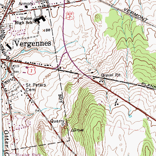 Topographic Map of Champlain Valley Christian School, VT