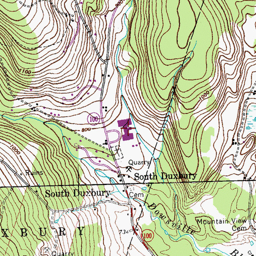 Topographic Map of Harwood Union Middle and High School, VT