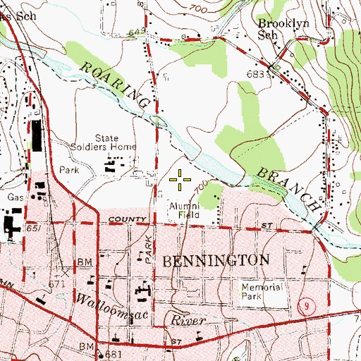 Topographic Map of Southwest Vermont Career Development Center, VT