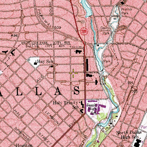 Topographic Map of Diocese of South Orthodox Church, TX