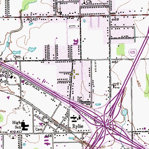 Topographic Map of Central Missionary Baptist Church, TX