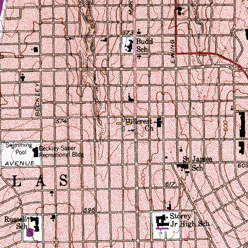 Topographic Map of Community Church of God in Christ, TX