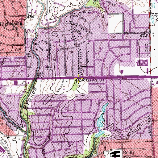 Topographic Map of Dallas First Assembly of God Church, TX