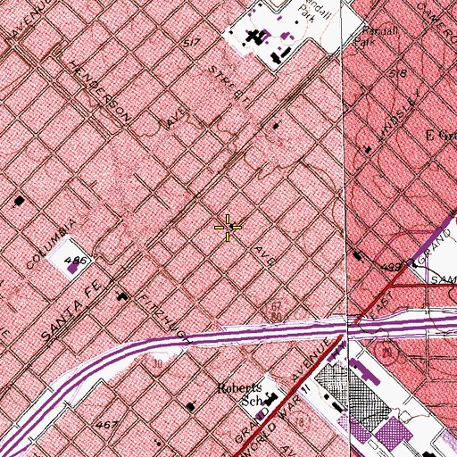 Topographic Map of East Dallas Congregational Church, TX